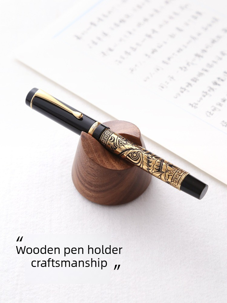 Wooden Fountain Pen Desk Stand Holder - Walnut Wood Fountain Pen Holder Stand