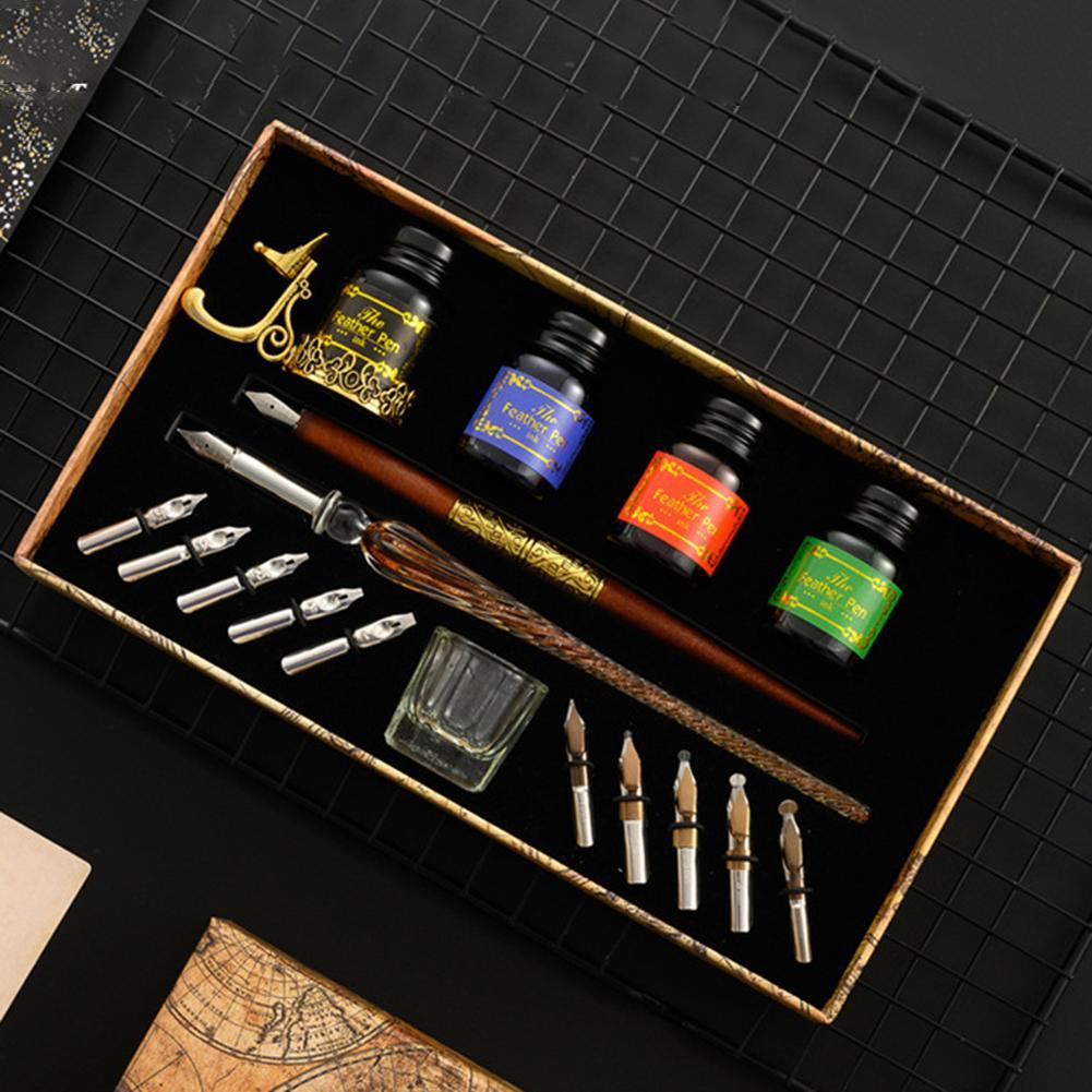 Glass Dip Pen Calligraphy Ink Set - European Dip Pen Fountain Retro Starry