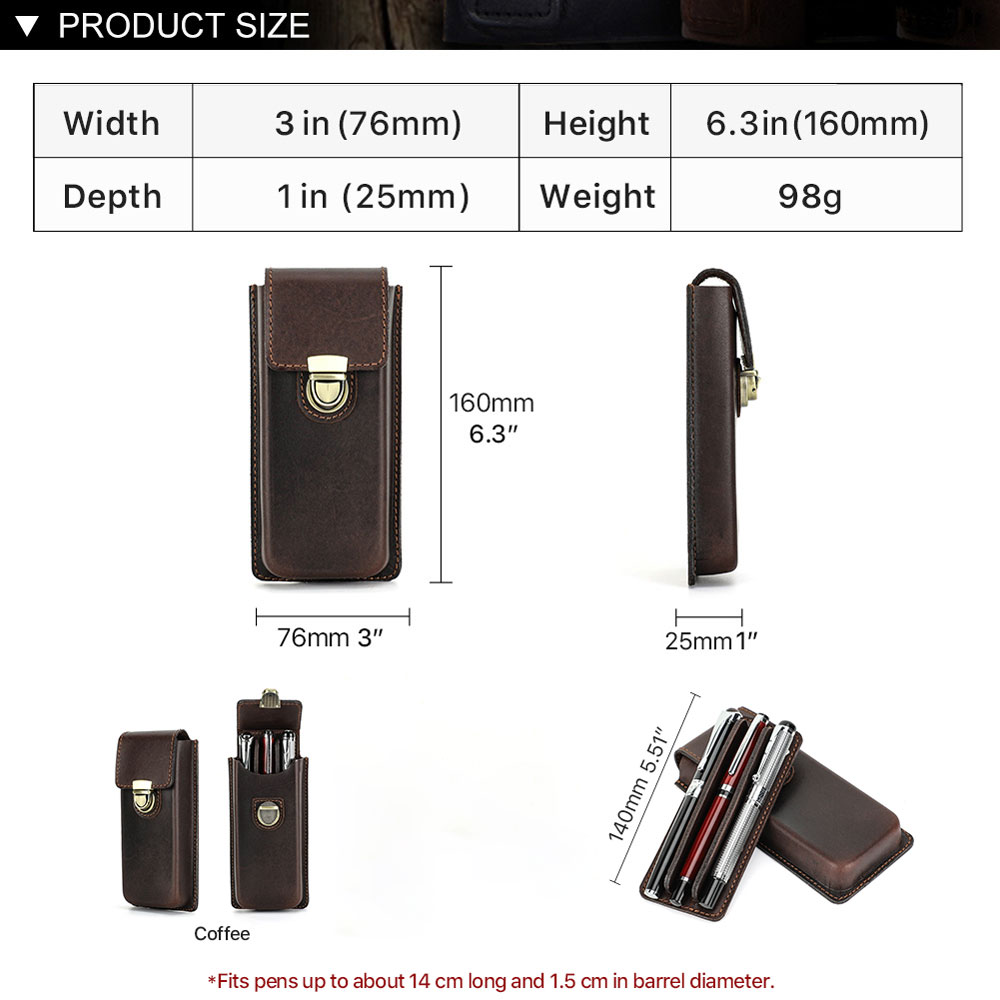 Handmade Genuine Leather 3 Slo - đánh giá và giá Leather Fountain Pen Case 3 Slots Pouch