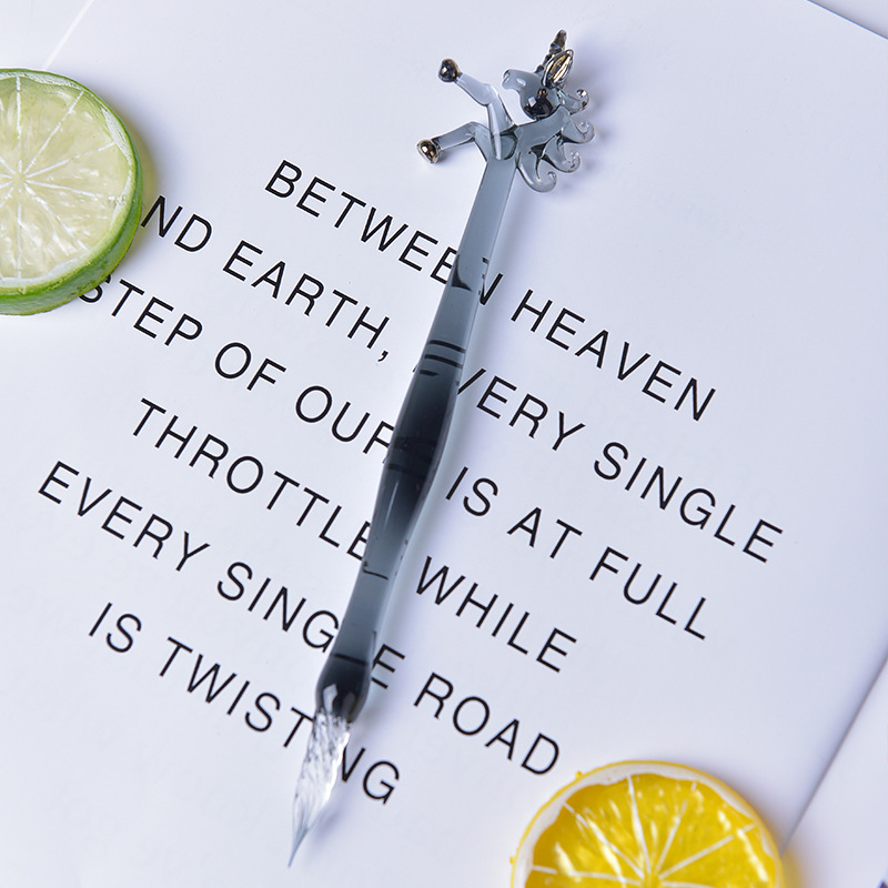 Sáng Tạo Kỳ Lân Thủy Tinh Thủ  - đánh giá và giá Glass Dip Pen Calligraphy Ink Set