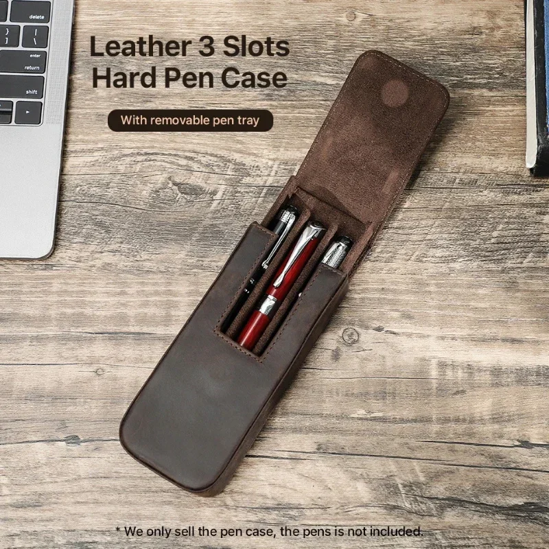 Luxury Genuine Leather 2/3/6/1 - đánh giá và giá Leather Fountain Pen Case 3 Slots Pouch
