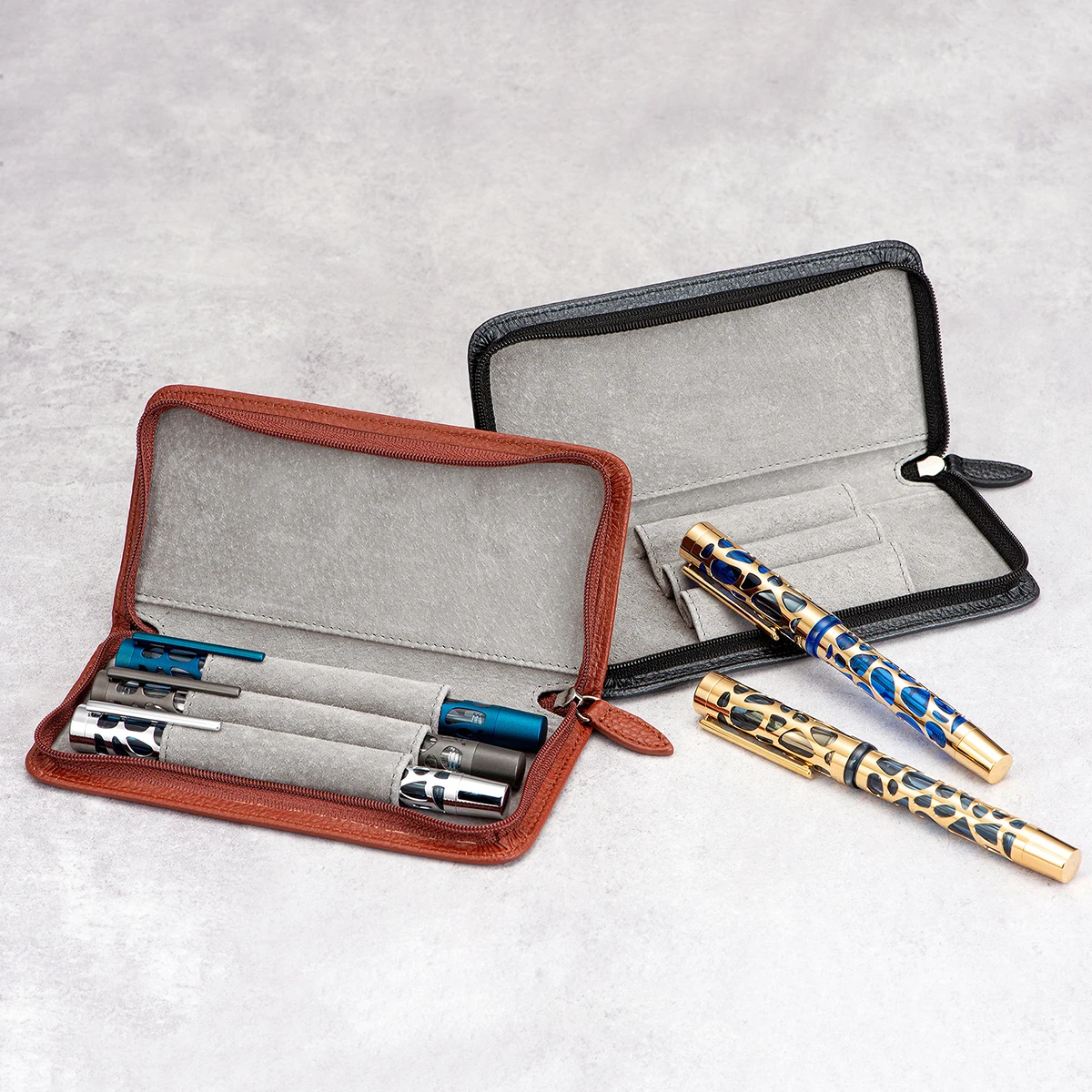Asvine Genuine Leather Fountai - đánh giá và giá Leather Fountain Pen Case 3 Slots Pouch