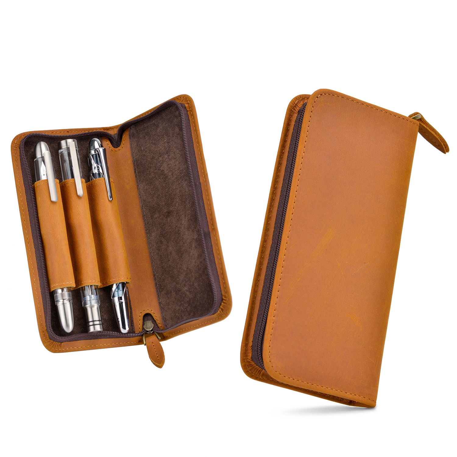 Asvine Luxury 3 Slots Fountain - đánh giá và giá Leather Fountain Pen Case 3 Slots Pouch