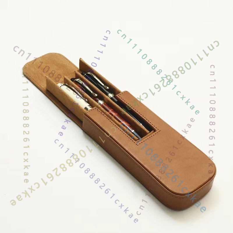 3‑Slots Pen Storage Case, PU L - đánh giá và giá Leather Fountain Pen Case 3 Slots Pouch