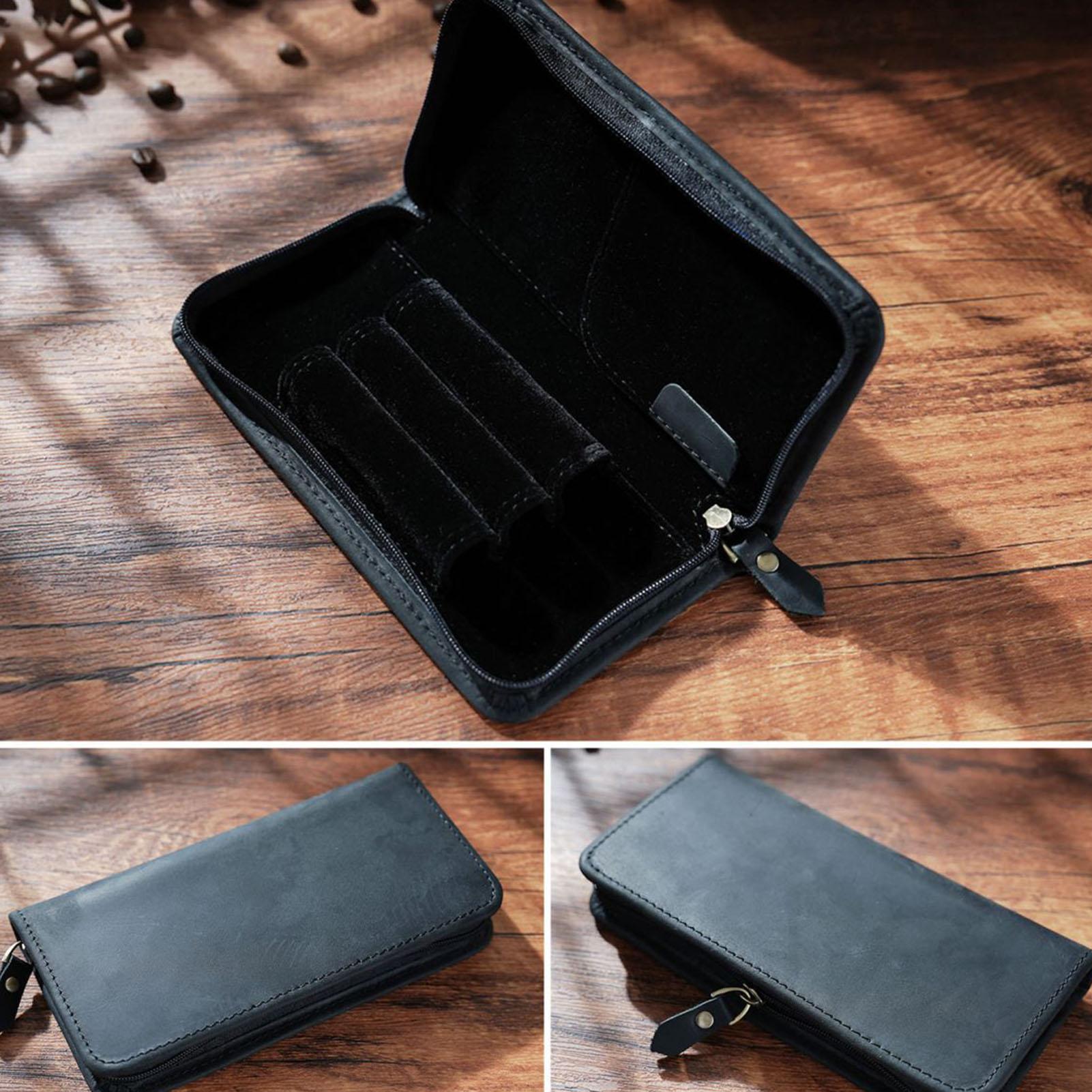 3 Slots Leather Pen Bag Vintag - đánh giá và giá Leather Fountain Pen Case 3 Slots Pouch