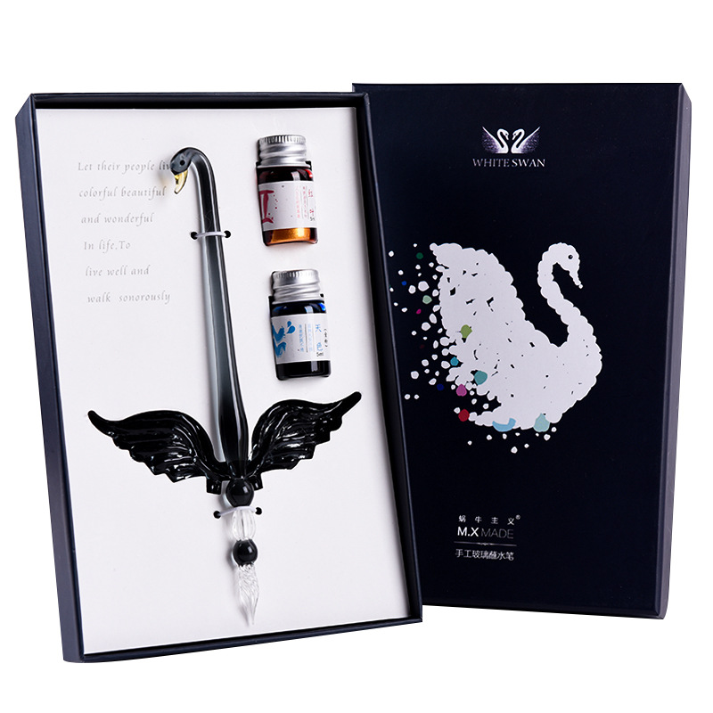 Sáng Tạo Thiên Nga Thủy Tinh T - đánh giá và giá Glass Dip Pen Calligraphy Ink Set