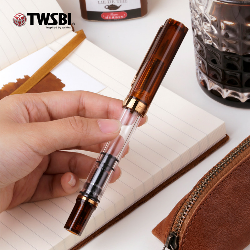 TWSBI ECO Coffee Brown Fountai - đánh giá và giá Fountain Pen Piston Filler Large Ink