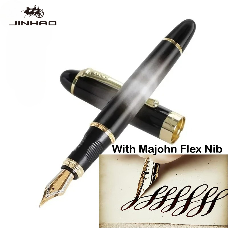 JINHAO X450 With Majohn Flex N - đánh giá và giá Fountain Pen Calligraphy Flex Nib