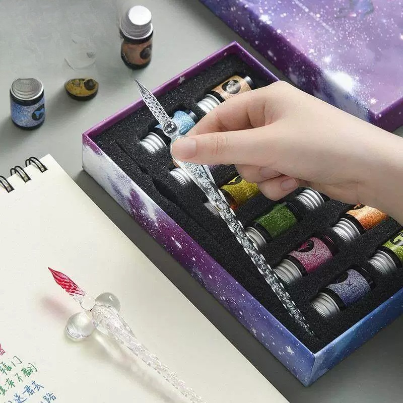 Romantic Dreamy  Starry  Dip P - đánh giá và giá Glass Dip Pen Calligraphy Ink Set