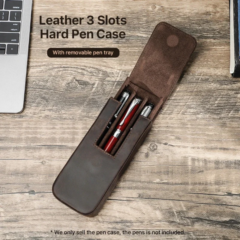 Luxury Genuine Leather 2/3/6/1 - đánh giá và giá Leather Fountain Pen Case 3 Slots Pouch