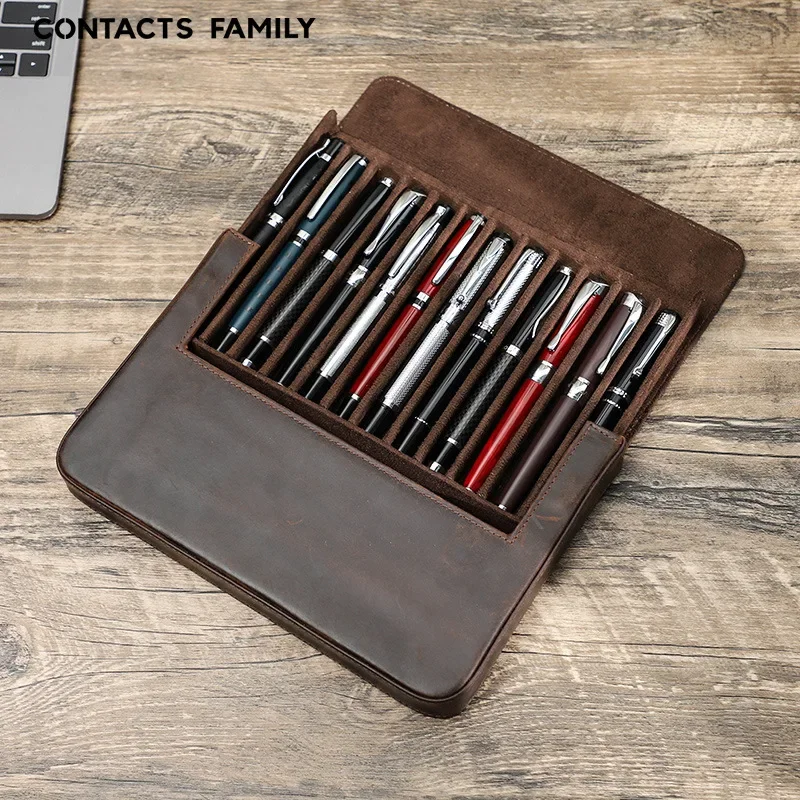 Luxury Genuine Leather 2/3/6/1 - đánh giá và giá Leather Fountain Pen Case 3 Slots Pouch