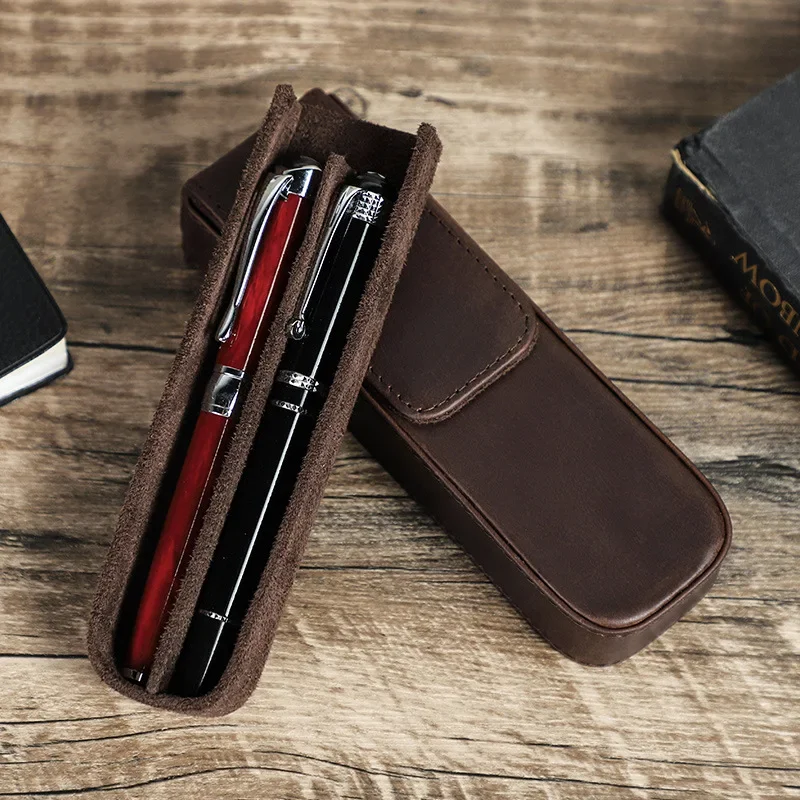 Luxury Genuine Leather 2/3/6/1 - đánh giá và giá Leather Fountain Pen Case 3 Slots Pouch