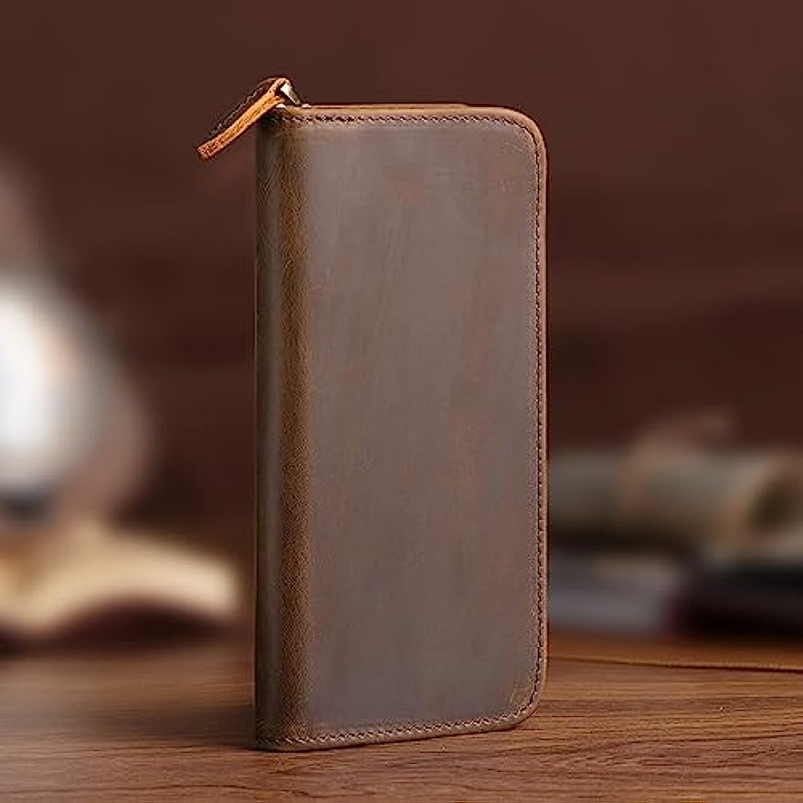 Asvine Vintage Leather Fountai - đánh giá và giá Leather Fountain Pen Case 3 Slots Pouch