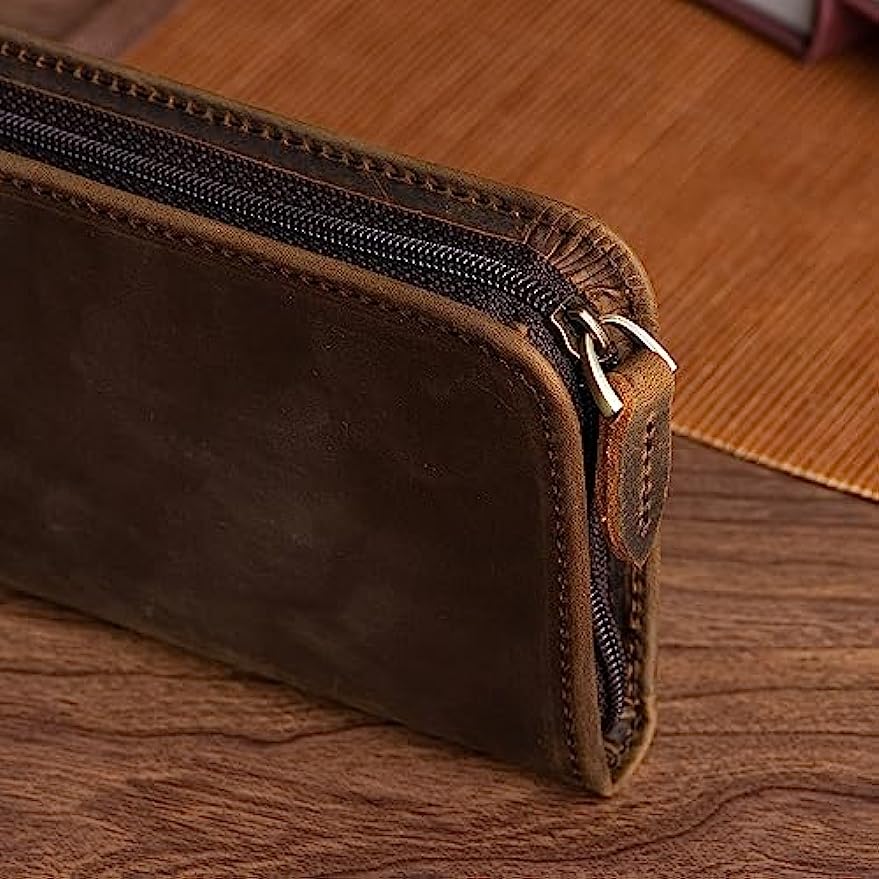 Asvine Vintage Leather Fountai - đánh giá và giá Leather Fountain Pen Case 3 Slots Pouch