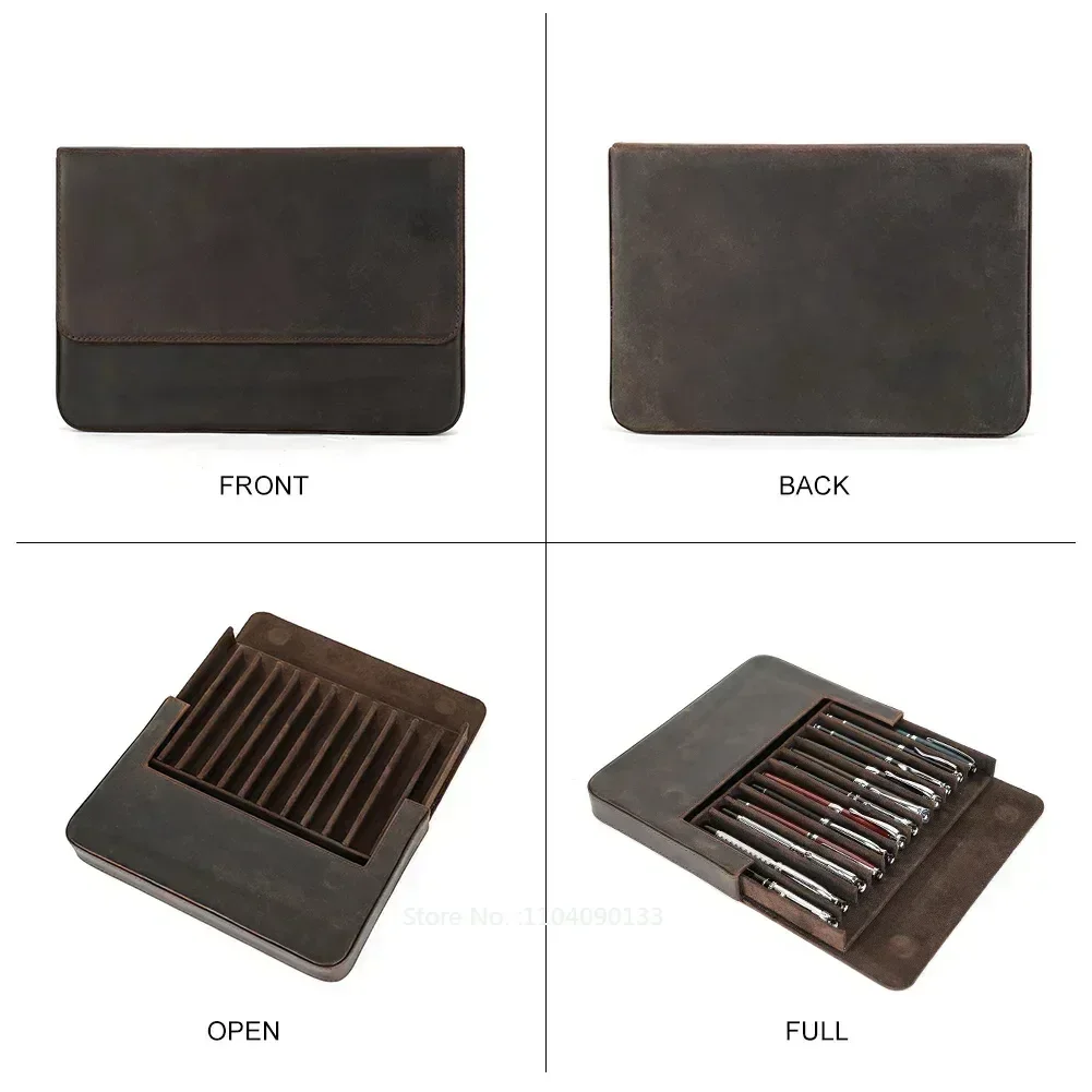 Hot Luxury Genuine Leather 12  - đánh giá và giá Leather Fountain Pen Case 3 Slots Pouch