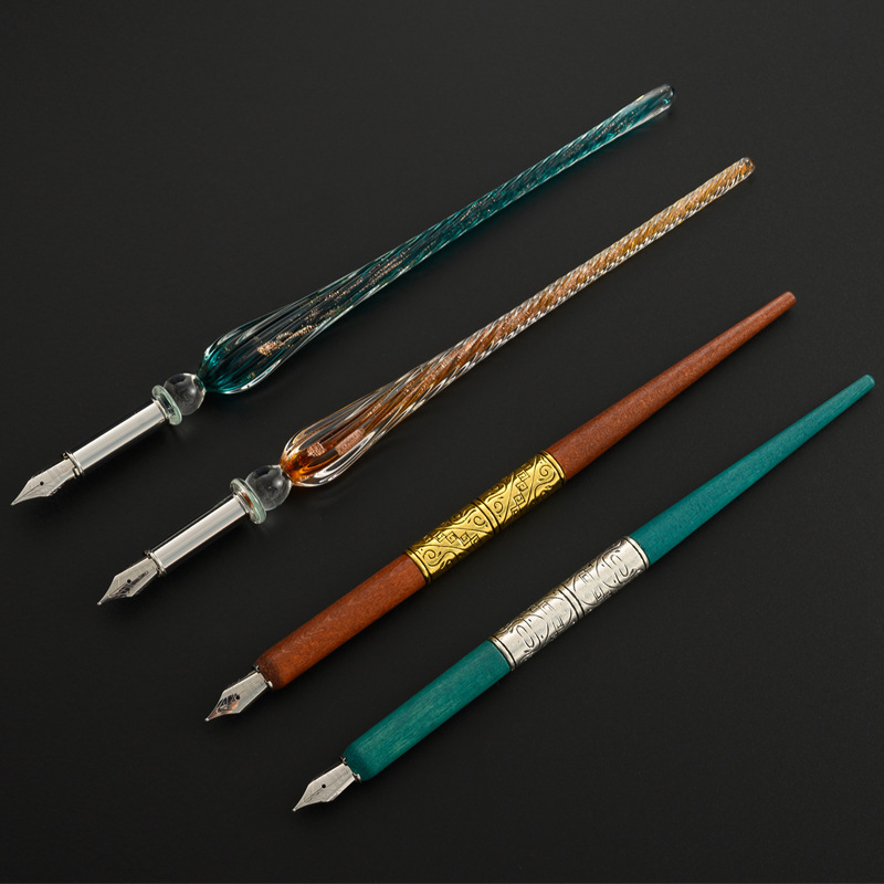 Glass Dip Pen Set with Wooden  - đánh giá và giá Glass Dip Pen Calligraphy Ink Set