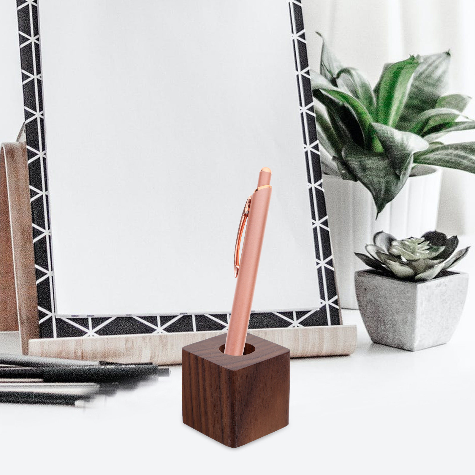 Walnut Wood Pen Stand Holder f - đánh giá và giá Wooden Fountain Pen Desk Stand Holder